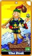 The Fool Tarot card in 8-Bit Tarot deck