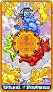 Wheel of Fortune Tarot card in 8-Bit Tarot deck