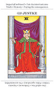 Justice Tarot card in Apprentice deck