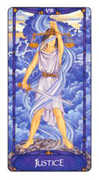 Justice Tarot card in Art Nouveau deck