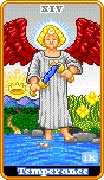 Temperance Tarot card in 8-Bit Tarot deck