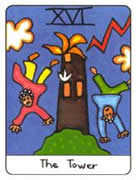 The Tower Tarot card in African Tarot deck