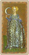 The Moon Tarot card in Cary-Yale Visconti Tarocchi deck