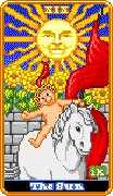 The Sun Tarot card in 8-Bit Tarot deck