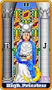 The High Priestess Tarot card in 8-Bit Tarot deck