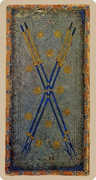 Four of Wands Tarot card in Cary-Yale Visconti Tarocchi deck