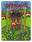 Four of Wands Tarot card in African Tarot deck