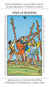 Five of Wands Tarot card in Apprentice deck