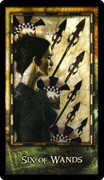 Six of Wands Tarot card in Archeon deck