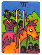 Six of Wands Tarot card in African Tarot deck