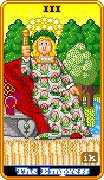 The Empress Tarot card in 8-Bit Tarot deck