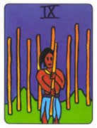 Nine of Wands Tarot card in African Tarot deck