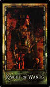Knight of Wands Tarot card in Archeon deck
