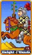 Knight of Wands Tarot card in 8-Bit Tarot deck