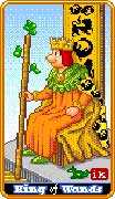 King of Wands Tarot card in 8-Bit Tarot deck