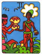 Two of Cups Tarot card in African Tarot deck