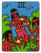 Three of Cups Tarot card in African Tarot deck