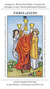 Three of Cups Tarot card in Apprentice deck