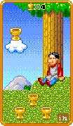 Four of Cups Tarot card in 8-Bit Tarot deck
