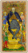 The Emperor Tarot card in Cary-Yale Visconti Tarocchi deck
