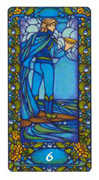 Six of Cups Tarot card in Art Nouveau deck
