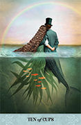 Ten of Cups Tarot card in Tarot of Mystical Moments deck