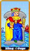 King of Cups Tarot card in 8-Bit Tarot deck