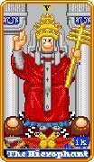 The Hierophant Tarot card in 8-Bit Tarot deck