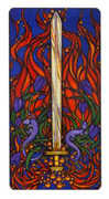 Ace of Swords Tarot card in Art Nouveau deck