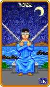 Two of Swords Tarot card in 8-Bit Tarot deck