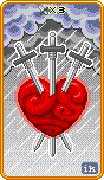 Three of Swords Tarot card in 8-Bit Tarot deck