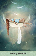 Four of Swords Tarot card in Tarot of Mystical Moments deck