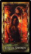 Five of Swords Tarot card in Archeon deck