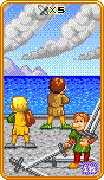 Five of Swords Tarot card in 8-Bit Tarot deck