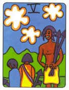 Five of Swords Tarot card in African Tarot deck