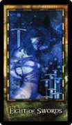 Eight of Swords Tarot card in Archeon deck