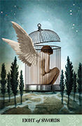 Eight of Swords Tarot card in Tarot of Mystical Moments deck