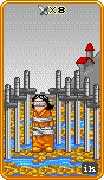 Eight of Swords Tarot card in 8-Bit Tarot deck