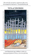 Ten of Swords Tarot card in Apprentice deck