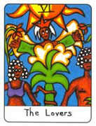 The Lovers Tarot card in African Tarot deck