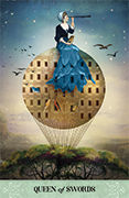 Queen of Swords Tarot card in Tarot of Mystical Moments deck