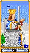 Queen of Swords Tarot card in 8-Bit Tarot deck