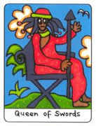 Queen of Swords Tarot card in African Tarot deck