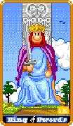 King of Swords Tarot card in 8-Bit Tarot deck