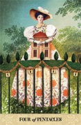 Four of Pentacles Tarot card in Tarot of Mystical Moments deck
