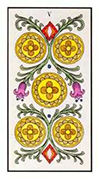 Five of Pentacles Tarot card in Angel Tarot deck