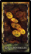 Six of Coins Tarot card in Archeon deck