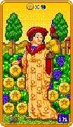 Nine of Coins Tarot card in 8-Bit Tarot deck
