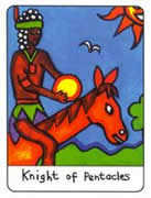 Knight of Pentacles Tarot card in African Tarot deck