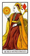 Queen of Pentacles Tarot card in Angel Tarot deck